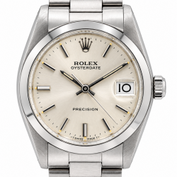 Rolex Oyster Date Precision 31MM 6466 Silver Dial Watch